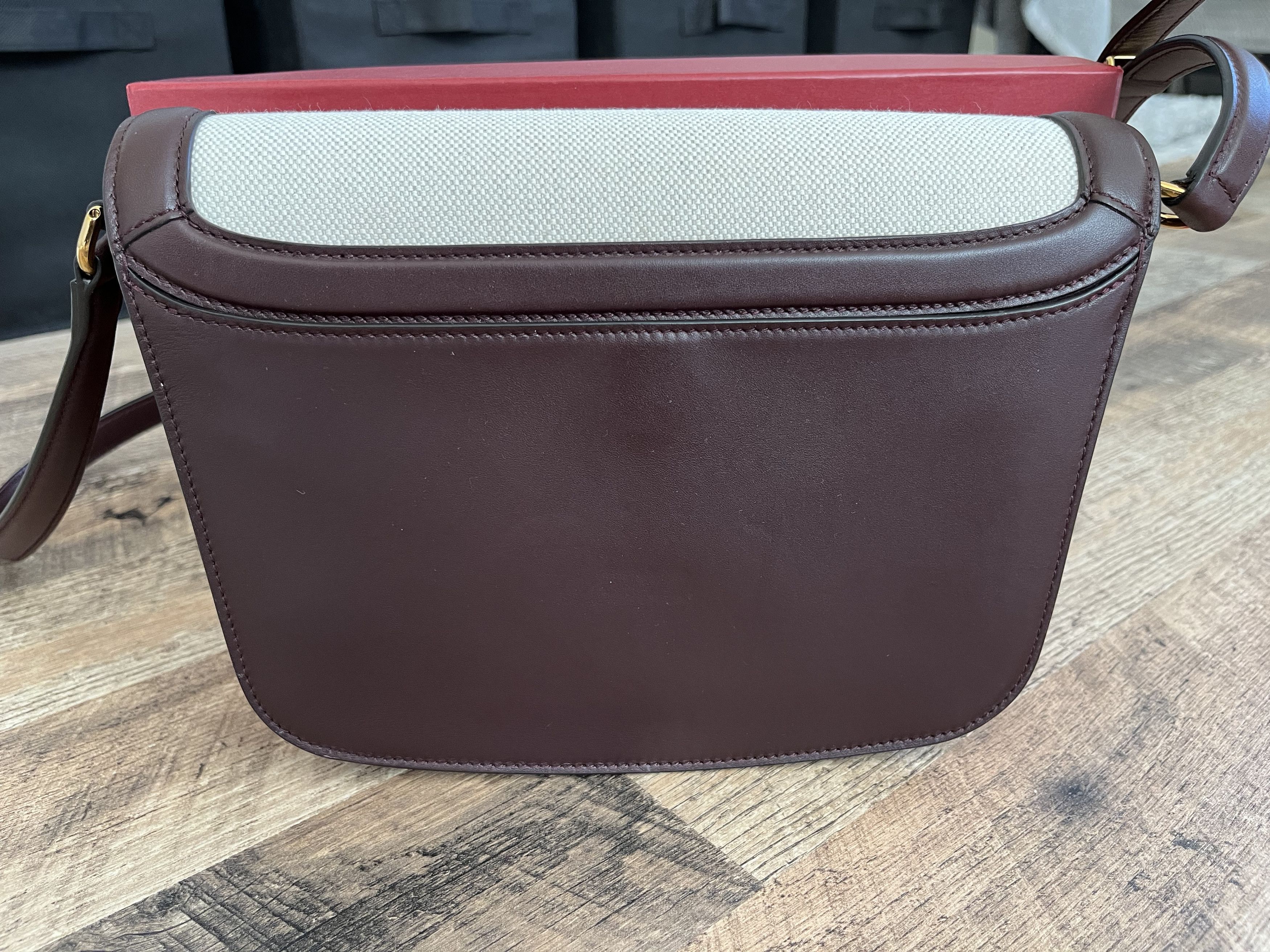 Salvatore Ferragamo Trapezio Leather and Linen Crossbody Bag Size ONE SIZE - 4 Thumbnail