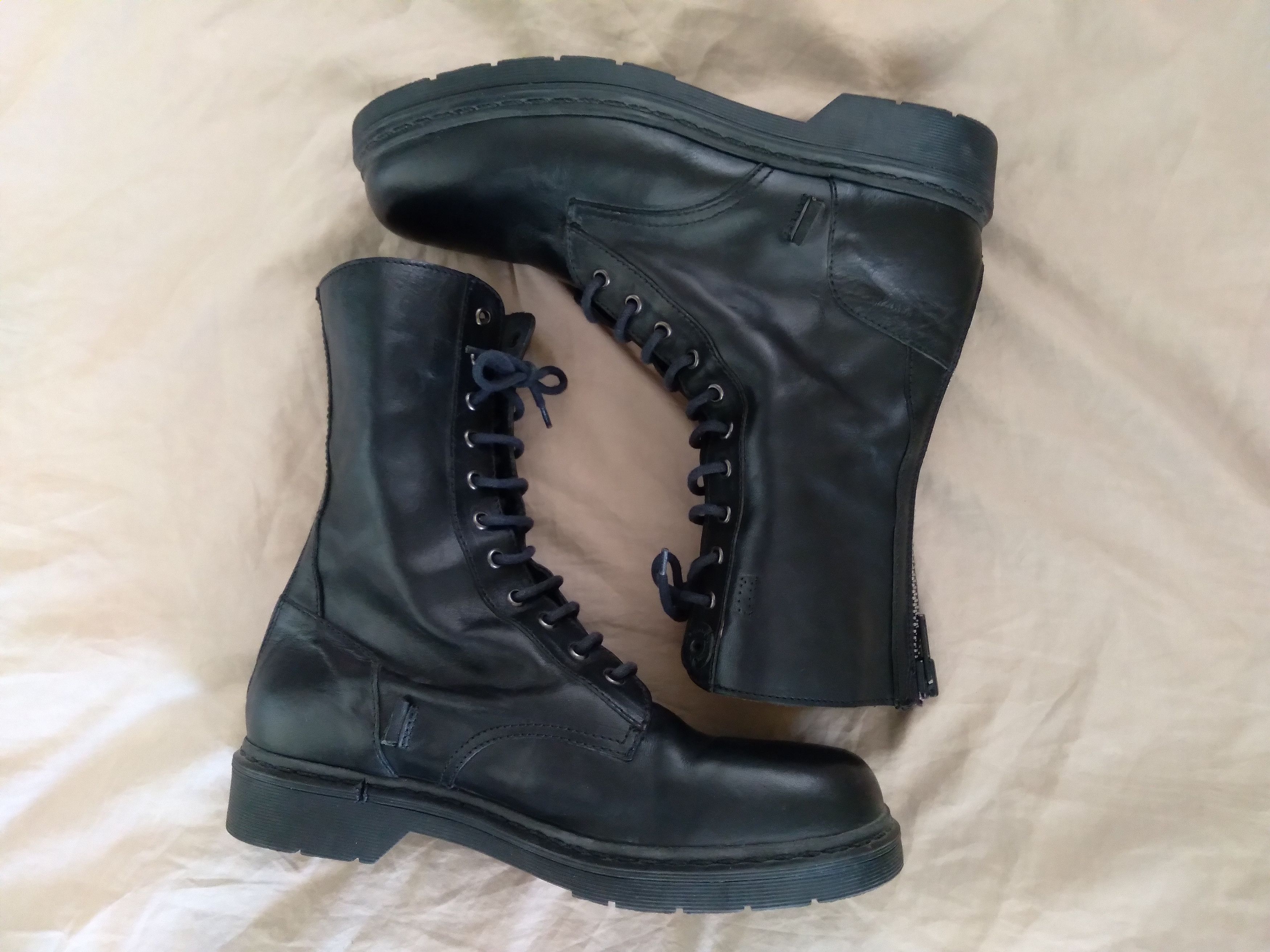 Diesel Black Gold Combat Boots Leather Black Italy size 43 10 US Size US 10 / EU 43 - 5 Thumbnail