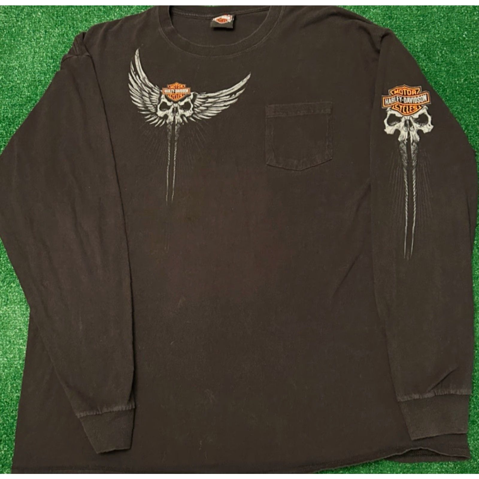 Harley Davidson VINTAGE Harley-Davidson Skull Wings Georgia 2016 Long Sleeve Shirt Mens 2XL Black Size US XXL / EU 58 / 5 - 5 Thumbnail