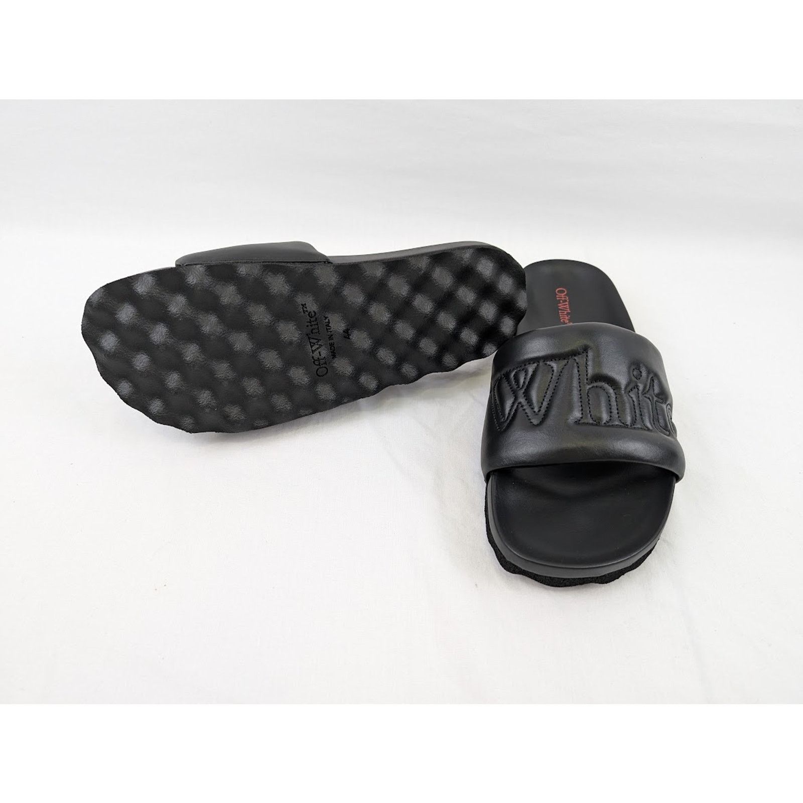 Off-White o1rshd1 Bookish Leather Slider in Black Size US 12 / EU 45 - 20 Thumbnail