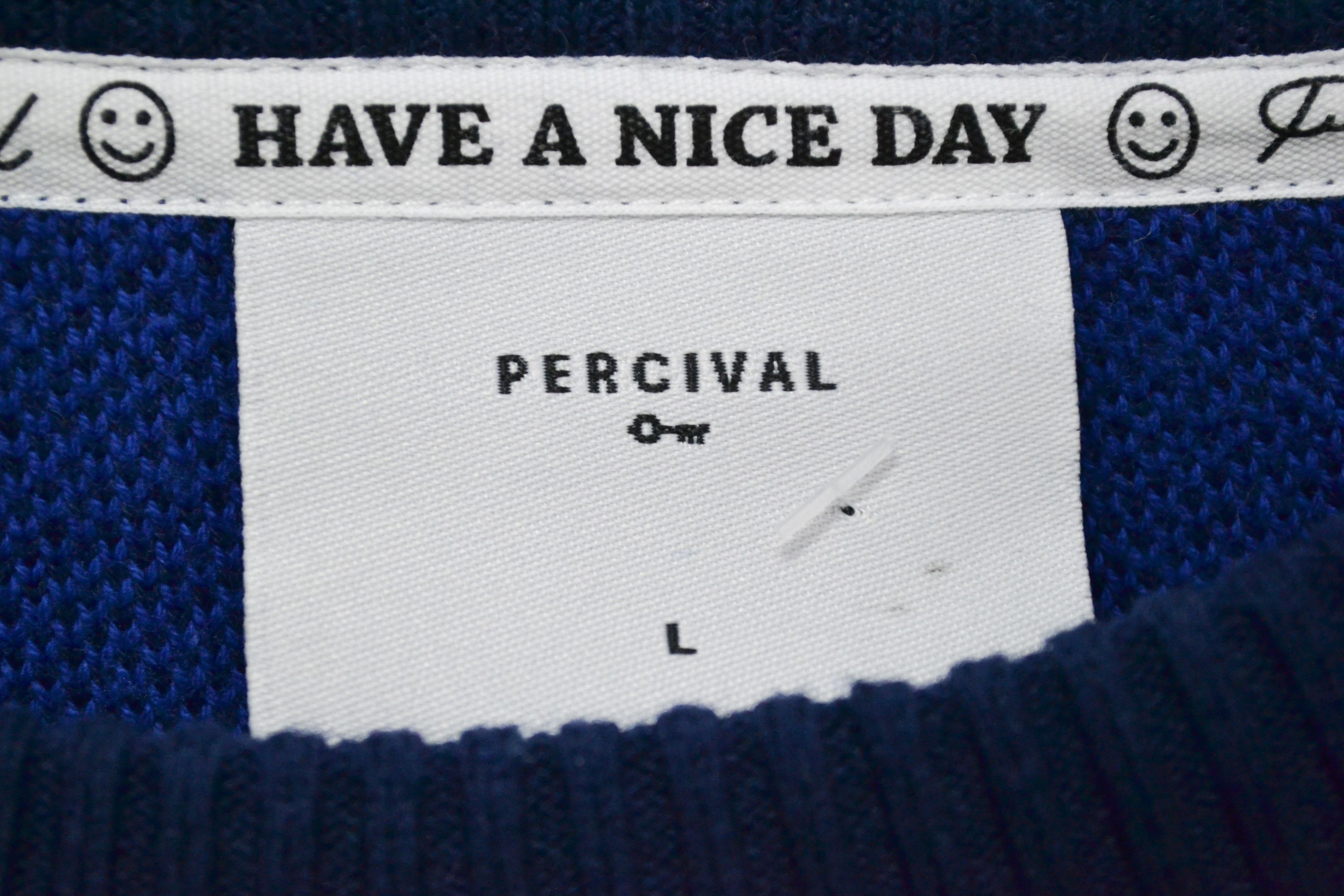 Percival Percival 100% Cotton Designer Men’s Knitted Sweater Size L Size US L / EU 52-54 / 3 - 7 Thumbnail