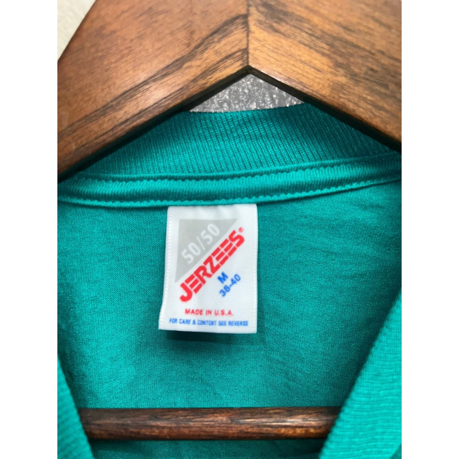 Jerzees Vintage Blank Shirt Jerzees 50/50 Teal Green Plain M Tee Size US M / EU 48-50 / 2 - 5 Thumbnail