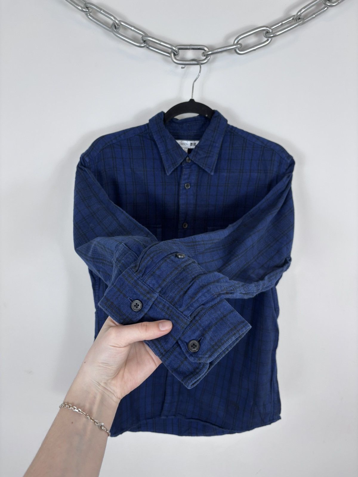 JW Anderson × Uniqlo JW Anderson X Uniqlo Men’s Blue Checkered Flannel Shirt Size US S / EU 44-46 / 1 - 9 Thumbnail