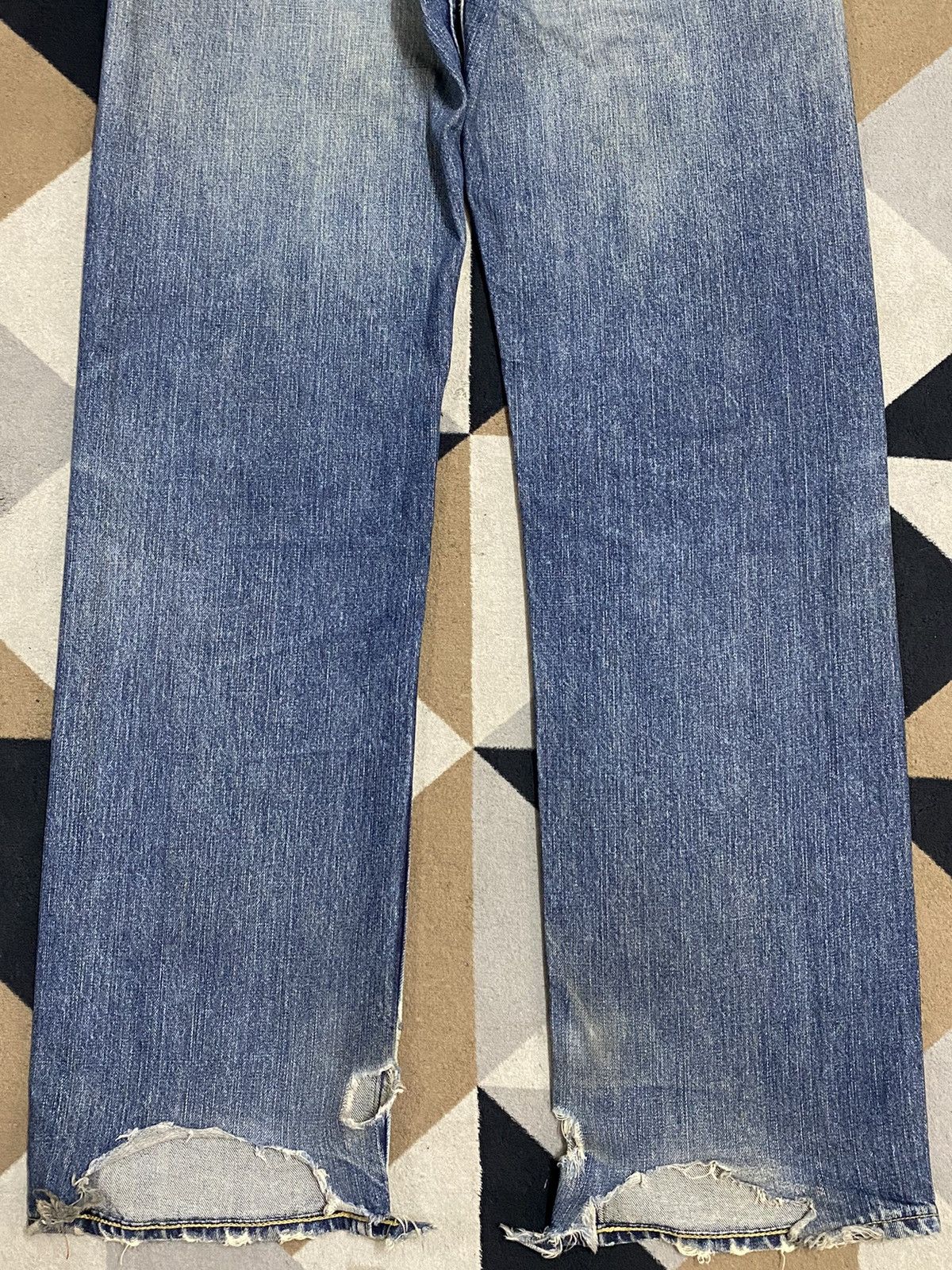 Levi's Vintage Clothing Vintage Levis 503 Blue Wash Trash Distressed Jeans Size US 30 / EU 46 - 8 Thumbnail