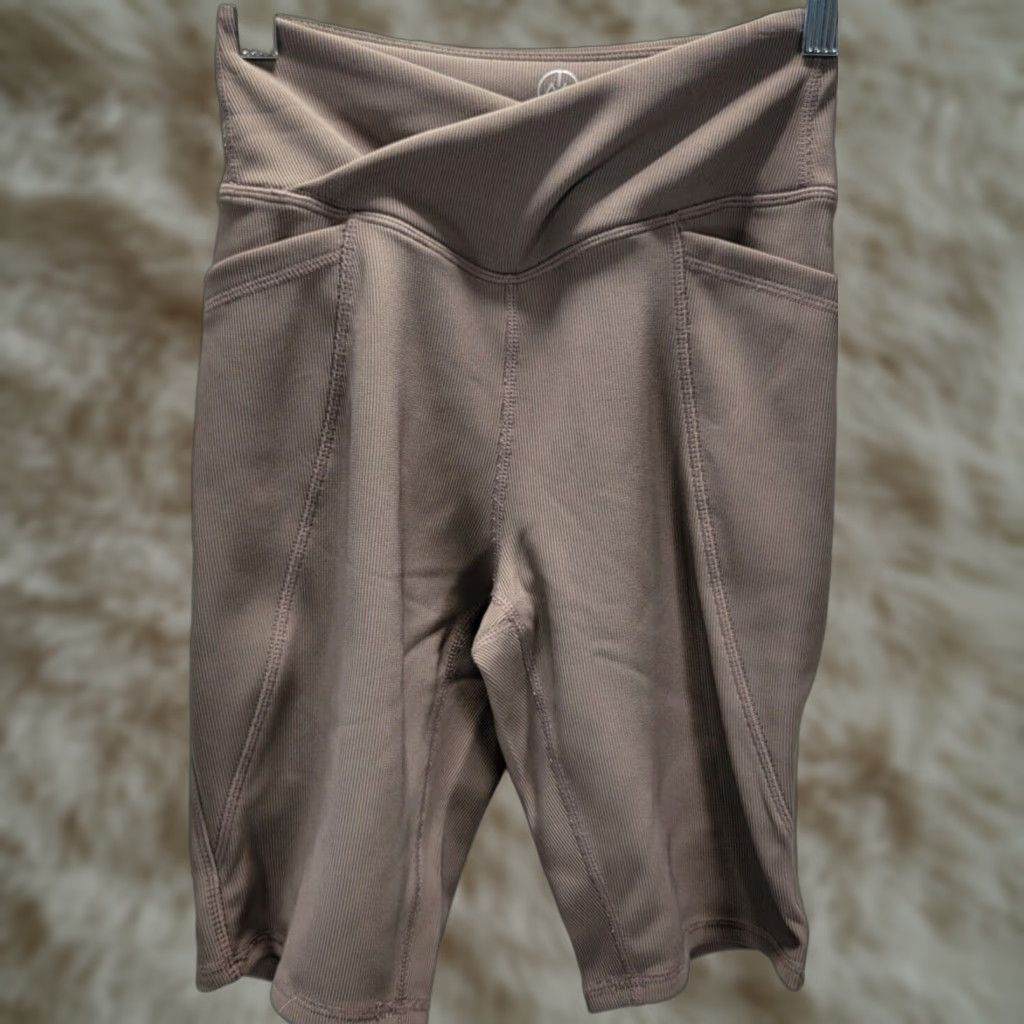 Vintage Move Theology Womens Biker Shorts XS Mauve Pockets Stretch Pull On Size 26" / US 2 / IT 38 - 1 Thumbnail