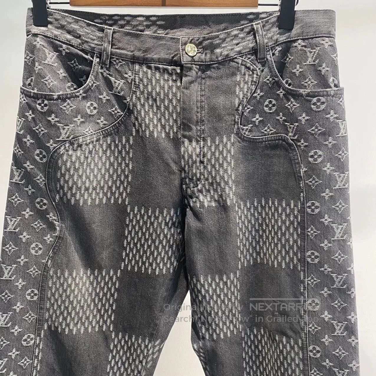 Louis Vuitton LV Black White Checkered Jeans. Size US 34 / EU 50 - 1 Thumbnail