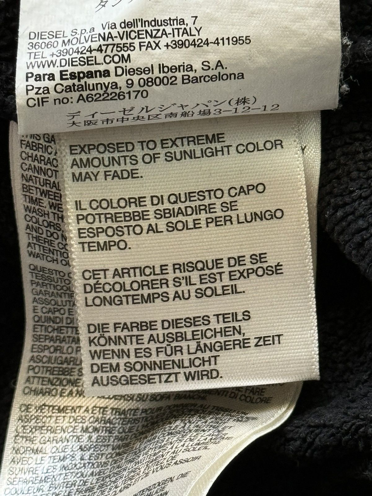 Designer × Diesel × Diesel Black Gold Diesel Y2K style graphite hoodie Size US L / EU 52-54 / 3 - 8 Thumbnail