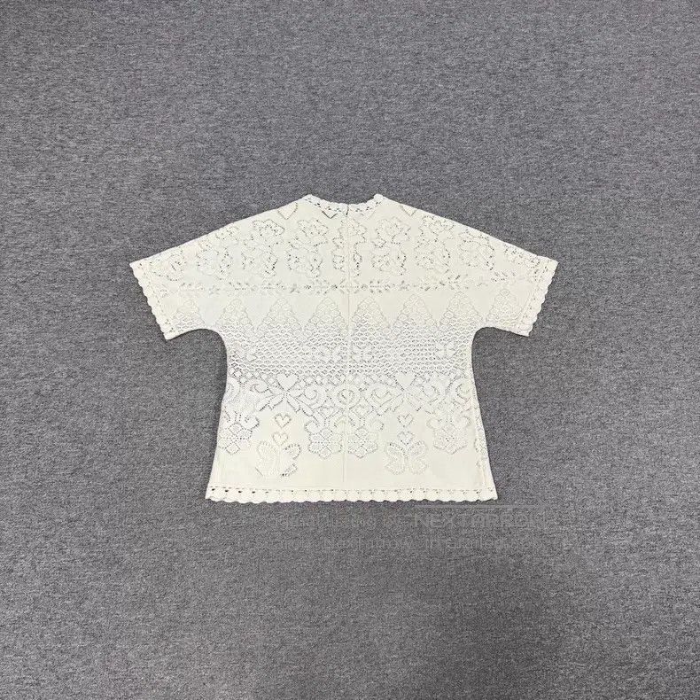 Valentino Valentino Off-white cut-out lace short-sleeved top Size S / US 4 / IT 40 - 2 Thumbnail
