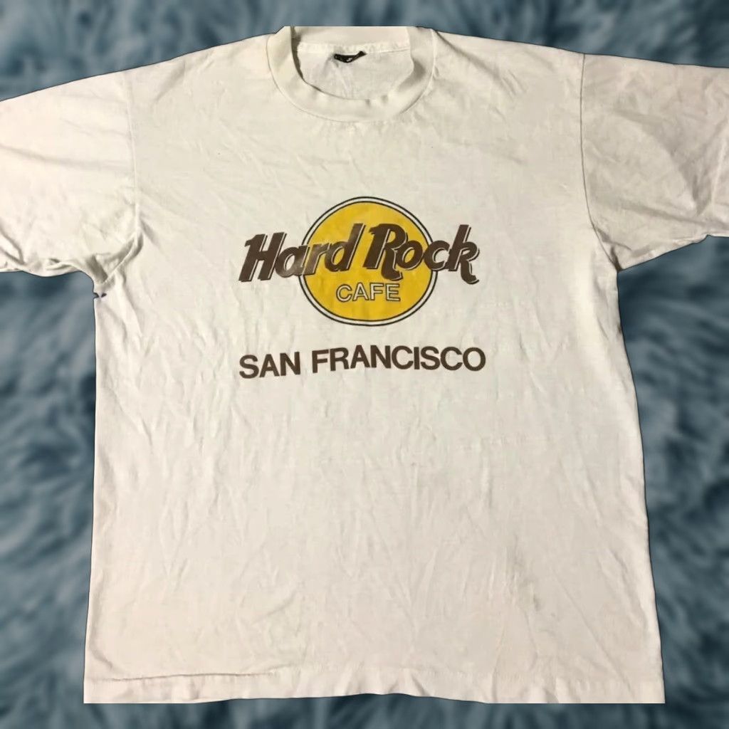 Fruit Of The Loom VINTAGE 90s Hard Rock Cafe San Francisco Distressed White T-Shirt SF USA L Men Single Stitch Shirt Size US L / EU 52-54 / 3 - 1 Thumbnail