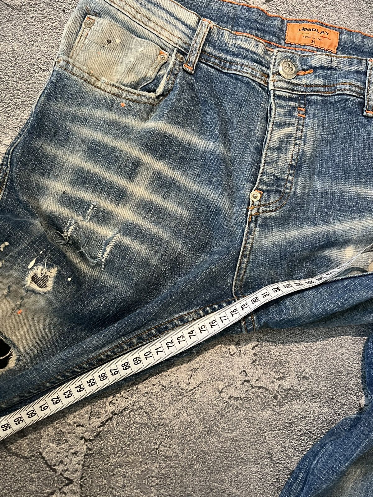 Japanese Brand Distressed Skinny Swag Glamour Jean / Japanese Grunge Faded Size US 32 / EU 48 - 9 Thumbnail