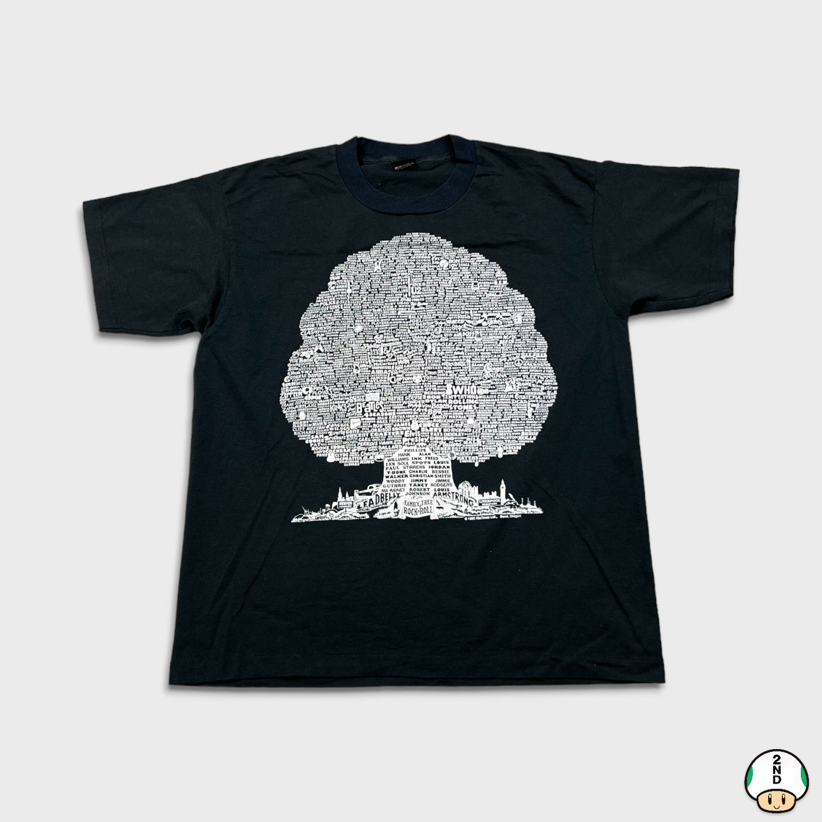 image of Band Tees x Rock Band Vintage 1992 Family Tree Of The Sixties Rock N Roll Band Tee in Black (Size X