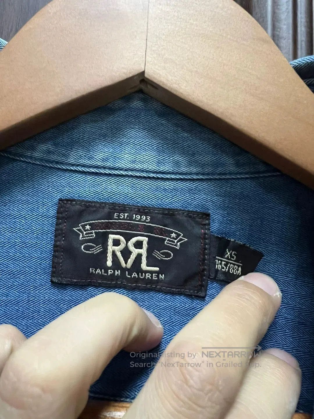 RRL Ralph Lauren RRL Denim Long Sleeve Shirt in Blue. Size US XS / EU 42 / 0 - 4 Thumbnail
