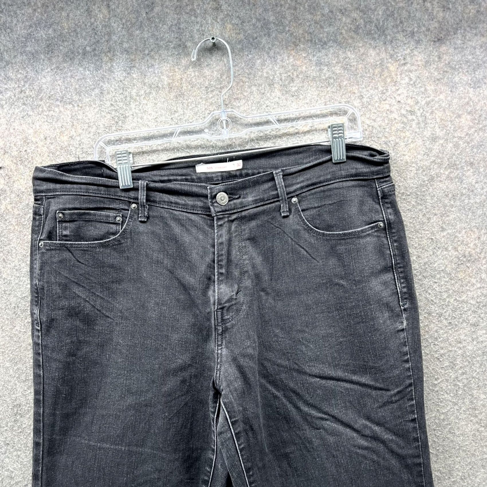 Levi's Levi's 505 Jeans Mens 32x34 Black Straight Leg Mid Rise Denim Stretch Jeans Straight Leg Mens Black 505 Size US 32 / EU 48 - 6 Thumbnail