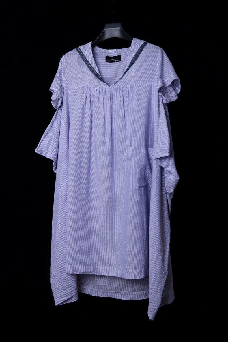Comme des Garcons Comme Des Garcons Navy Neck Flat Cut Dress Size S / US 4 / IT 40 - 3 Thumbnail