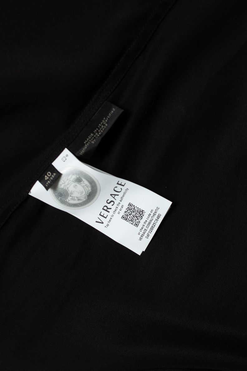 Versace Versace, Black satin shirt with rhinestones Size US M / EU 48-50 / 2 - 9 Thumbnail