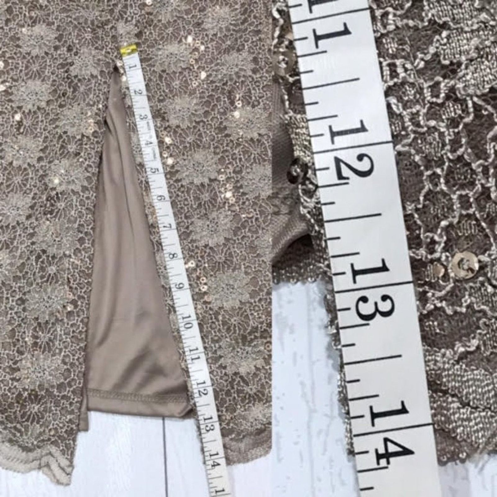 Other R&M Richards Gold Lace Formal Dress Jacket 2 Piece Set NWT Size M / US 6-8 / IT 42-44 - 14 Thumbnail