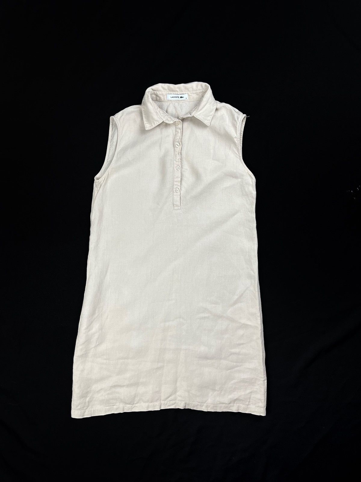 Lacoste 🐊LACOSTE midi dress 100% lin leinen basic style Size XS / US 0-2 / IT 36-38 - 4 Thumbnail