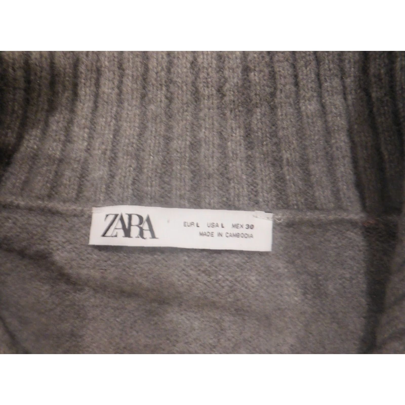 Zara Zara Sweater Shirt Mens Large Gray Pullover Mock Button Classic Wool Acrylic Knit Cable-Neck Casual Everyday Regular Size L Boys Girls Mens Size US L / EU 52-54 / 3 - 4 Thumbnail