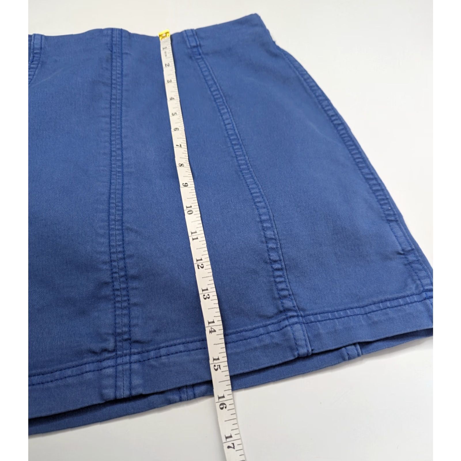 Free People Free People Mini Skirt Royal Blue 6 Lapis Lazuli Stretch Zip NWT Denim Cotton Polyester Spandex Bohemian Solid Blue Size 28" / US 6 / IT 42 - 2 Thumbnail