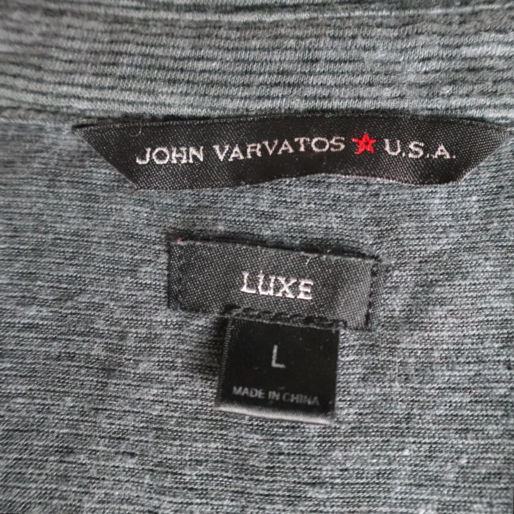John Varvatos John Varvatos Polo Shirt L Gray Striped Luxe Ramie Viscose Polo Shirt Mens L Gray Striped Polo Shirt Size US L / EU 52-54 / 3 - 7 Thumbnail