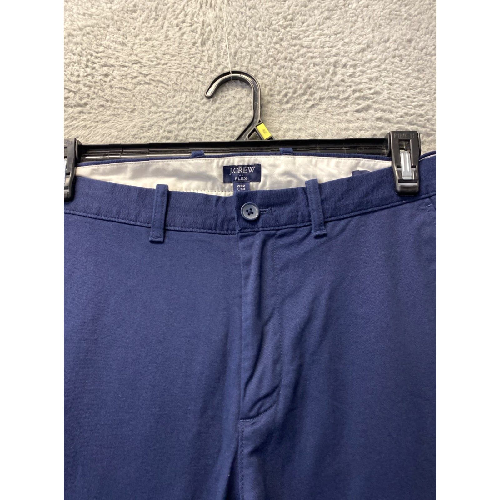J.Crew J.Crew Chino Pants Mens 32x34 Slim Tapered Navy Cotton Spandex Flat Front Zip Pockets Preppy/0552 Size US 32 / EU 48 - 2 Thumbnail