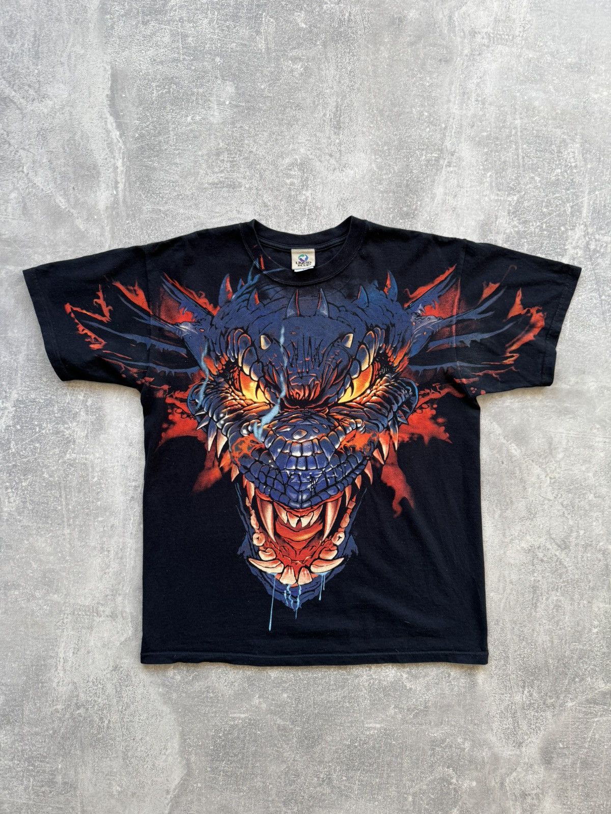 Liquid Blue × Vintage Vintage Liquid Blue Dragon All Over Print Tee Oversize Size US L / EU 52-54 / 3 - 2 Thumbnail