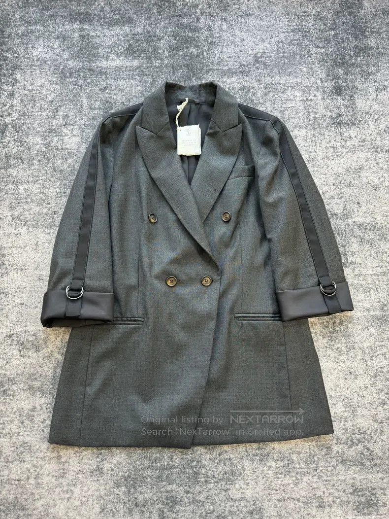 Brunello Cucinelli Brunello Cucinelli New Wool Double Breasted Beaded Size S / US 4 / IT 40 - 1 Thumbnail