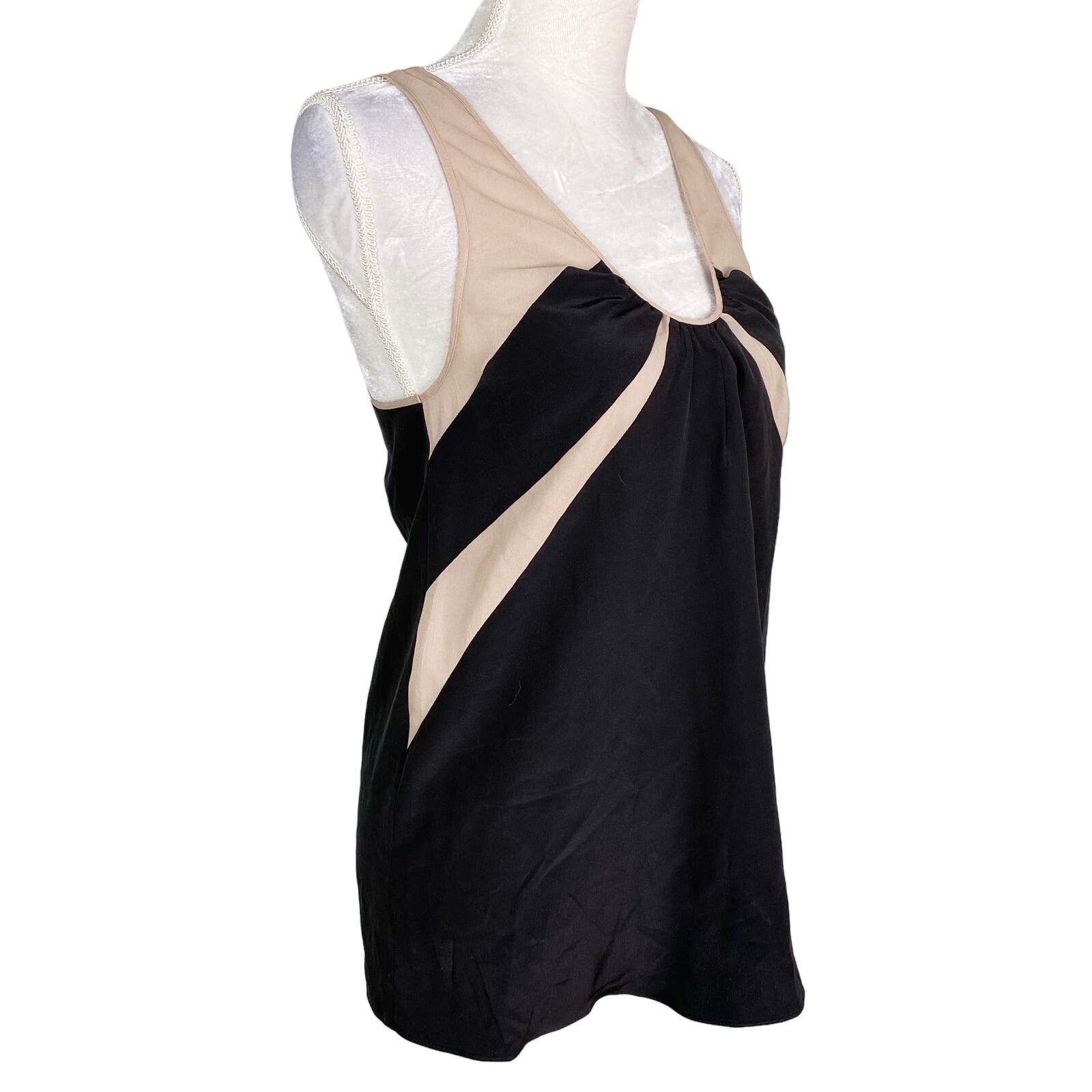 Faith Connexion Faith Connexion Top Tank 4 Silk Black Beige Semi Sheer New Size S / US 4 / IT 40 - 4 Thumbnail