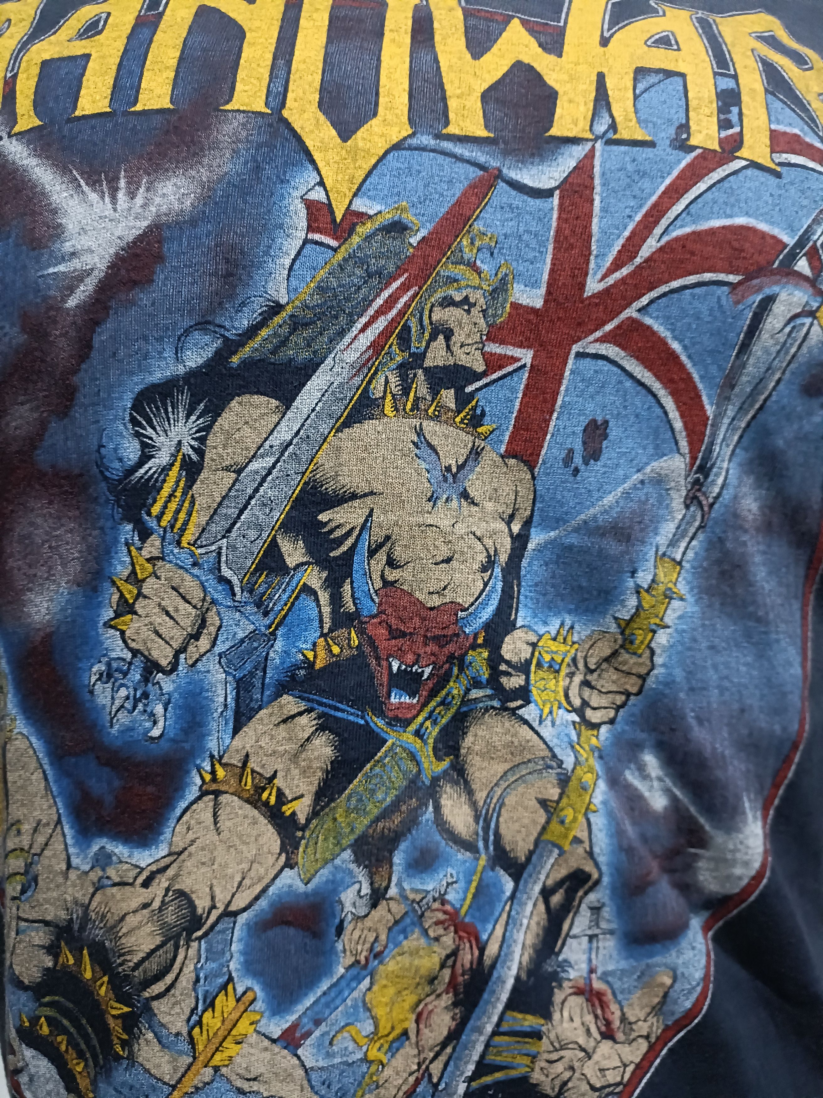 Vintage Vintage Manowar Hail To England 1984Tour T Shirt Size US L / EU 52-54 / 3 - 2 Thumbnail