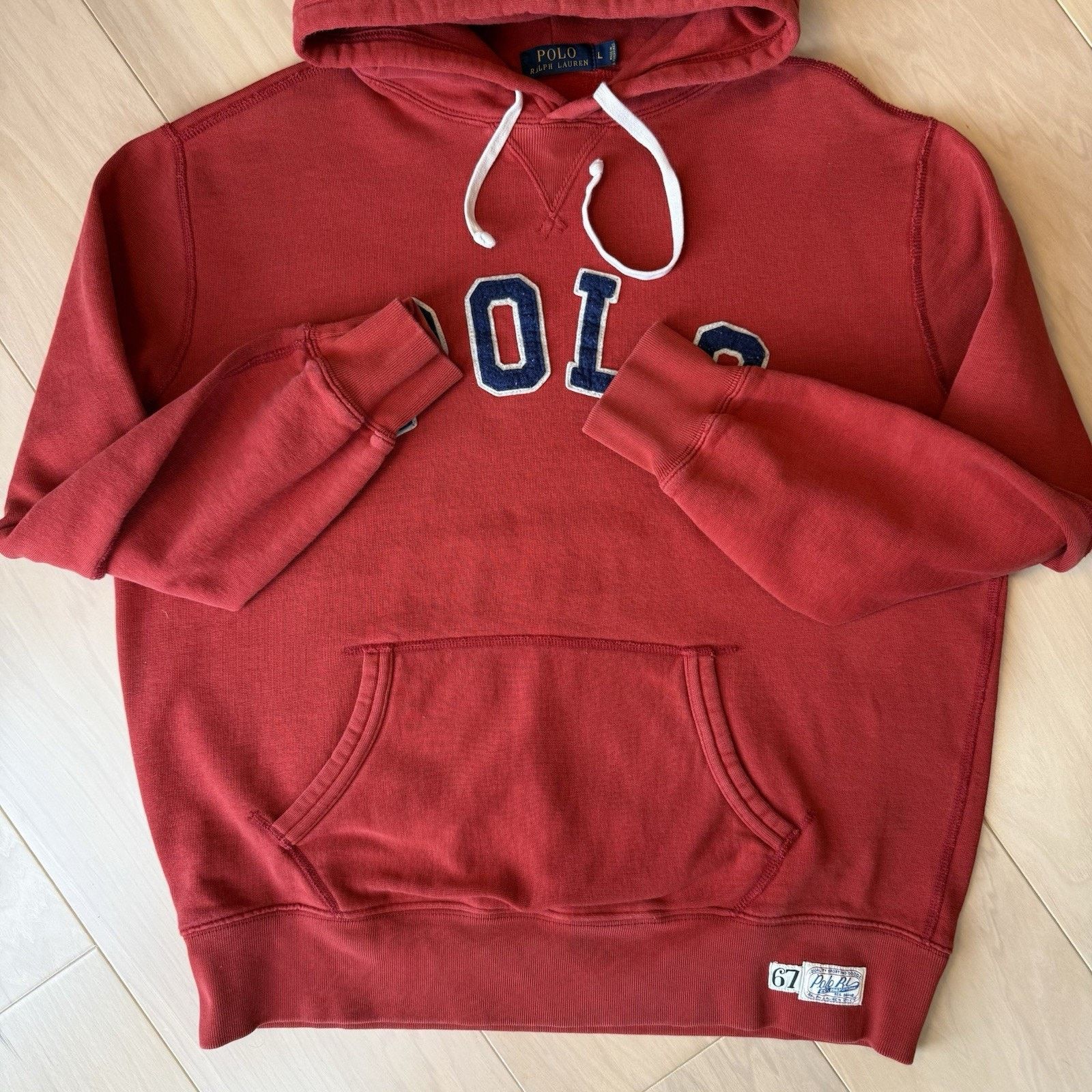 Polo Ralph Lauren Polo Ralph Lauren Hoodie Large Red Heavy Fleece Pullover Size US L / EU 52-54 / 3 - 6 Thumbnail