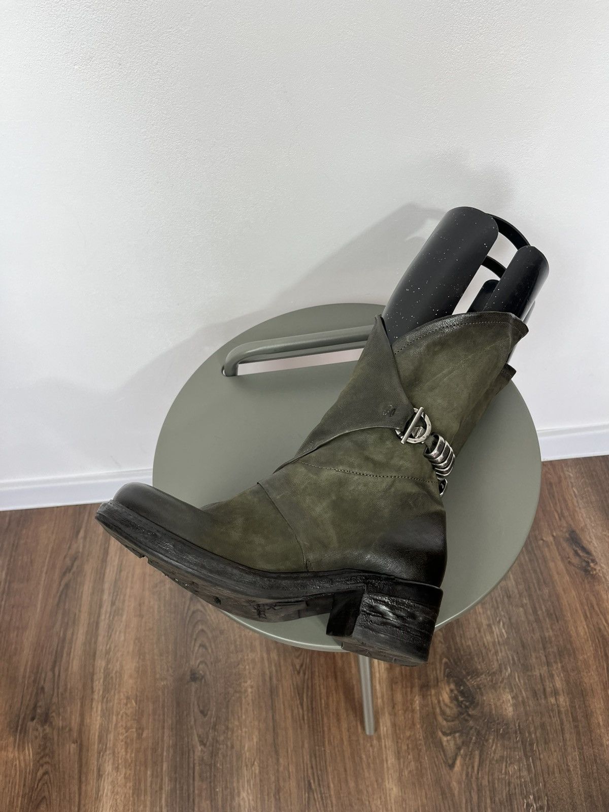 A.S.98 A.S.98 Leather Boots Green Women EU 38 Biker Buckle Zip Size US 7 / IT 37 - 11 Thumbnail