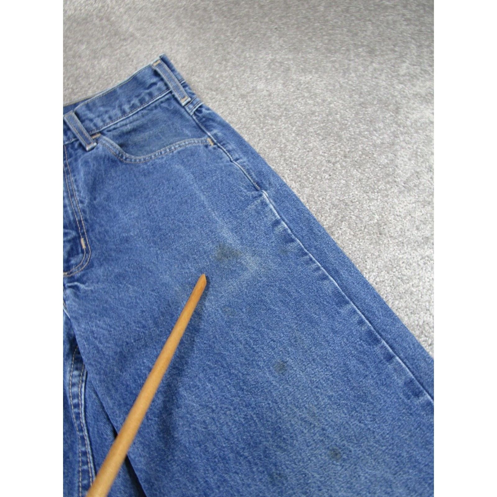 Vintage CAT Jeans 2112 Denim 30W 29L Mens Regular Blue Flame Resistant ATPV 16.0 Straight 30x29 - Preowned Burn Jeans CAT Brand Mens Jeans Blue 30x29 Size US 30 / EU 46 - 7 Thumbnail