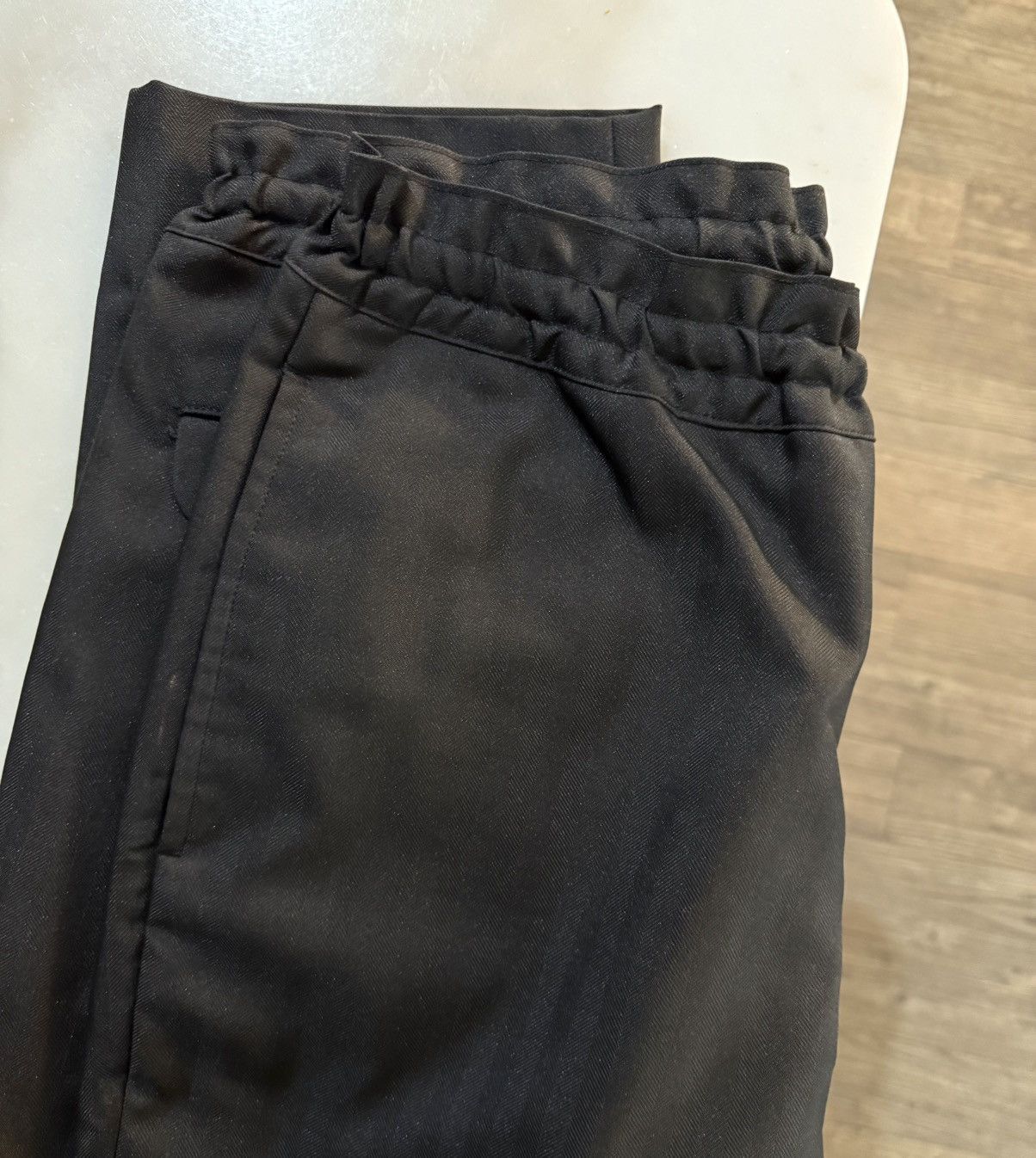 Comme des Garcons Homme Deux COMME DES GARÇONS HOMME DEUX Black Herringbone Trousers NEW Size US 32 / EU 48 - 12 Thumbnail