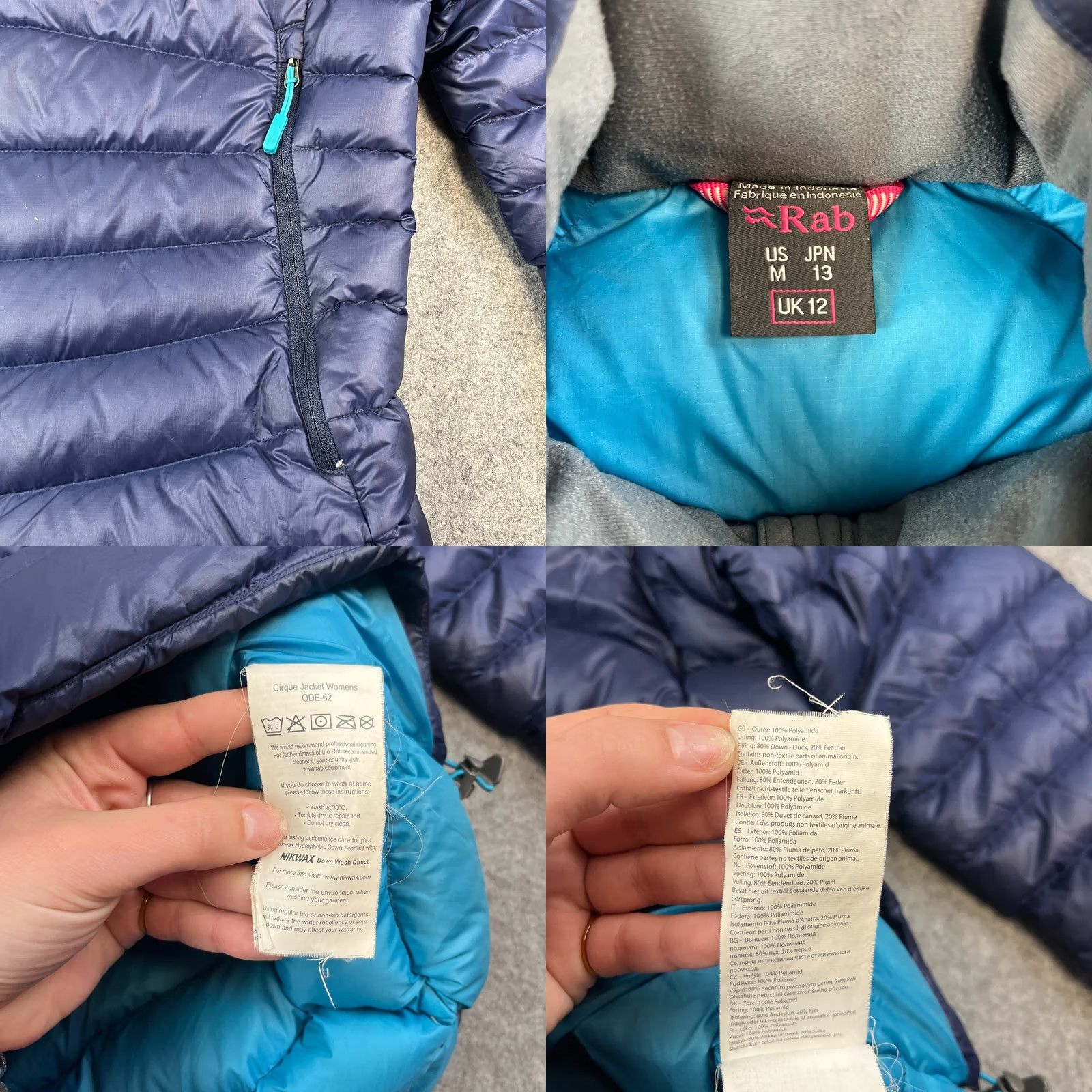 Rab RAB Womens Jacket Coil Coat UK 12 Blue Puffer Duck Down Cirque NIKIWAX Jacket Size XL / US 12-14 / IT 48-50 - 8 Thumbnail