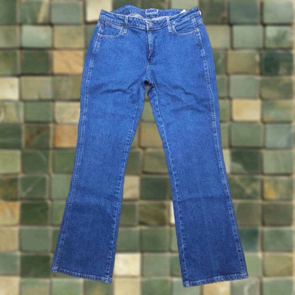 Wrangler VINTAGE Wrangler Cowboy Cut Jeans Womens 34x33 Dark Wash Bootcut Denim 90s Southwestern Cowboy Cut Womens Jeans Size 38" / US 16 / IT 52 - 1 Thumbnail