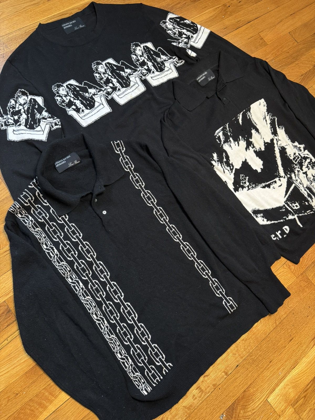 Enfants Riches Deprimes × Loro Piana ⛓️RUNWAY GRAIL⛓️SS18 LORO PIANA WOOL CHAIN INTARSIA KNIT POLO Size US M / EU 48-50 / 2 - 3 Thumbnail