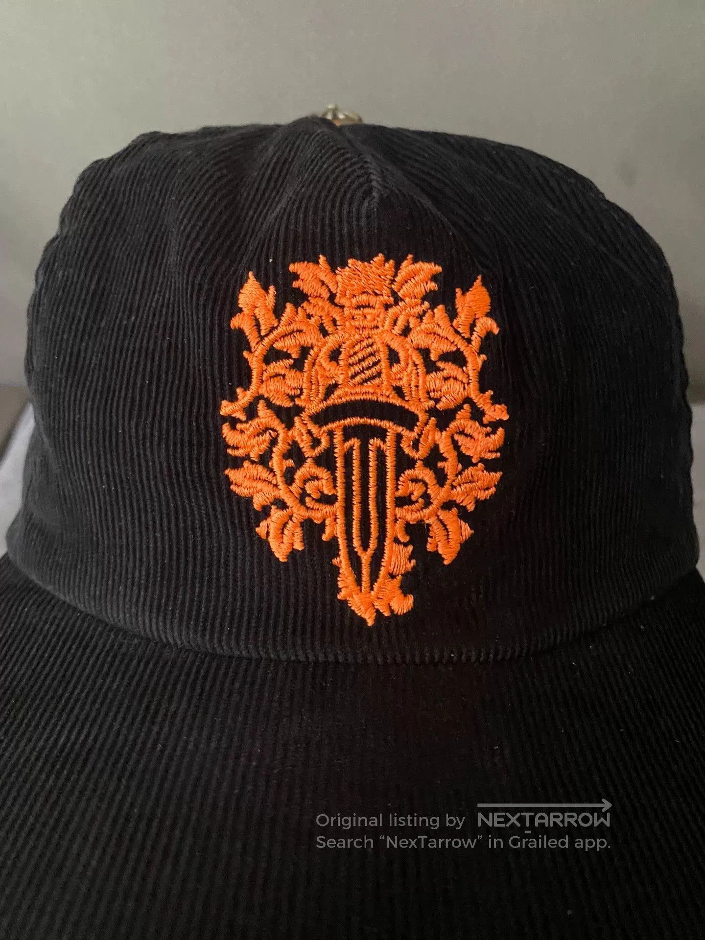Chrome Hearts Chrome Hearts Orange Corduroy Cap. Size ONE SIZE - 2 Thumbnail