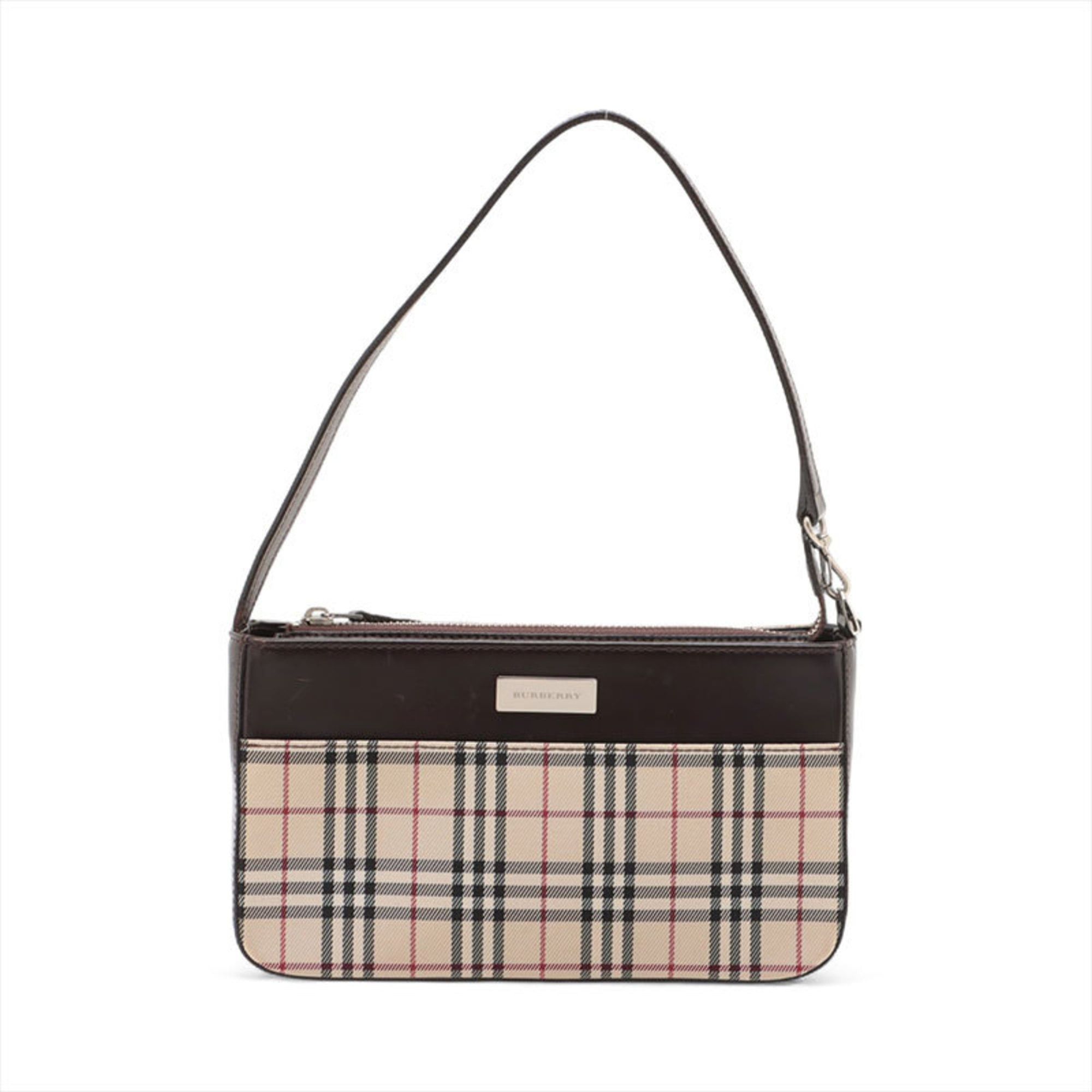 Burberry Burberry Check Canvas Shoulder Bag Brown WS15713 Size ONE SIZE - 1 Thumbnail