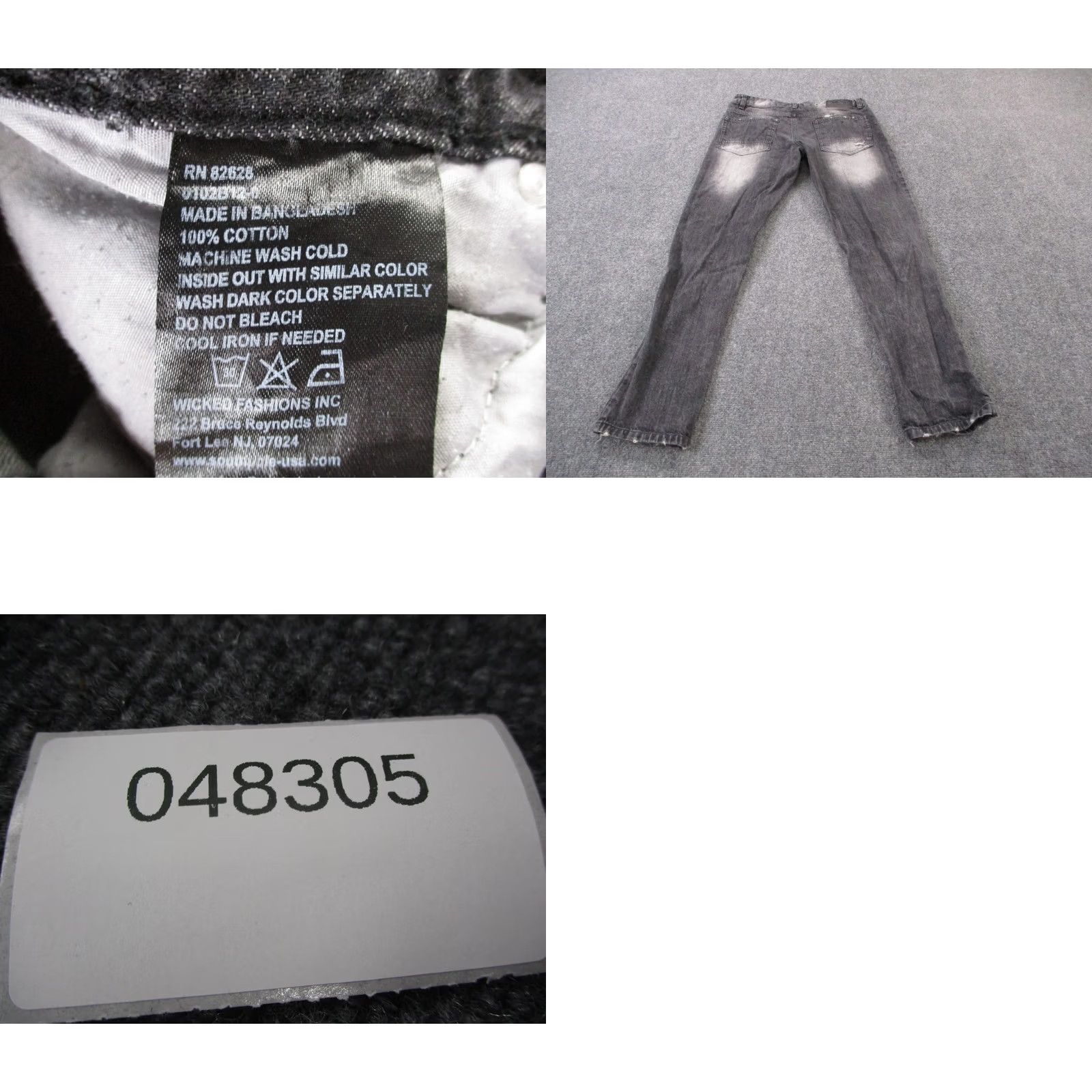 Southpole Southpole Jeans Mens 32 x 32 Black Denim Straight Grunge Distressed Jeans Mens Regular 5-Pocket Design Cotton Denim Size US 34 / EU 50 - 8 Thumbnail