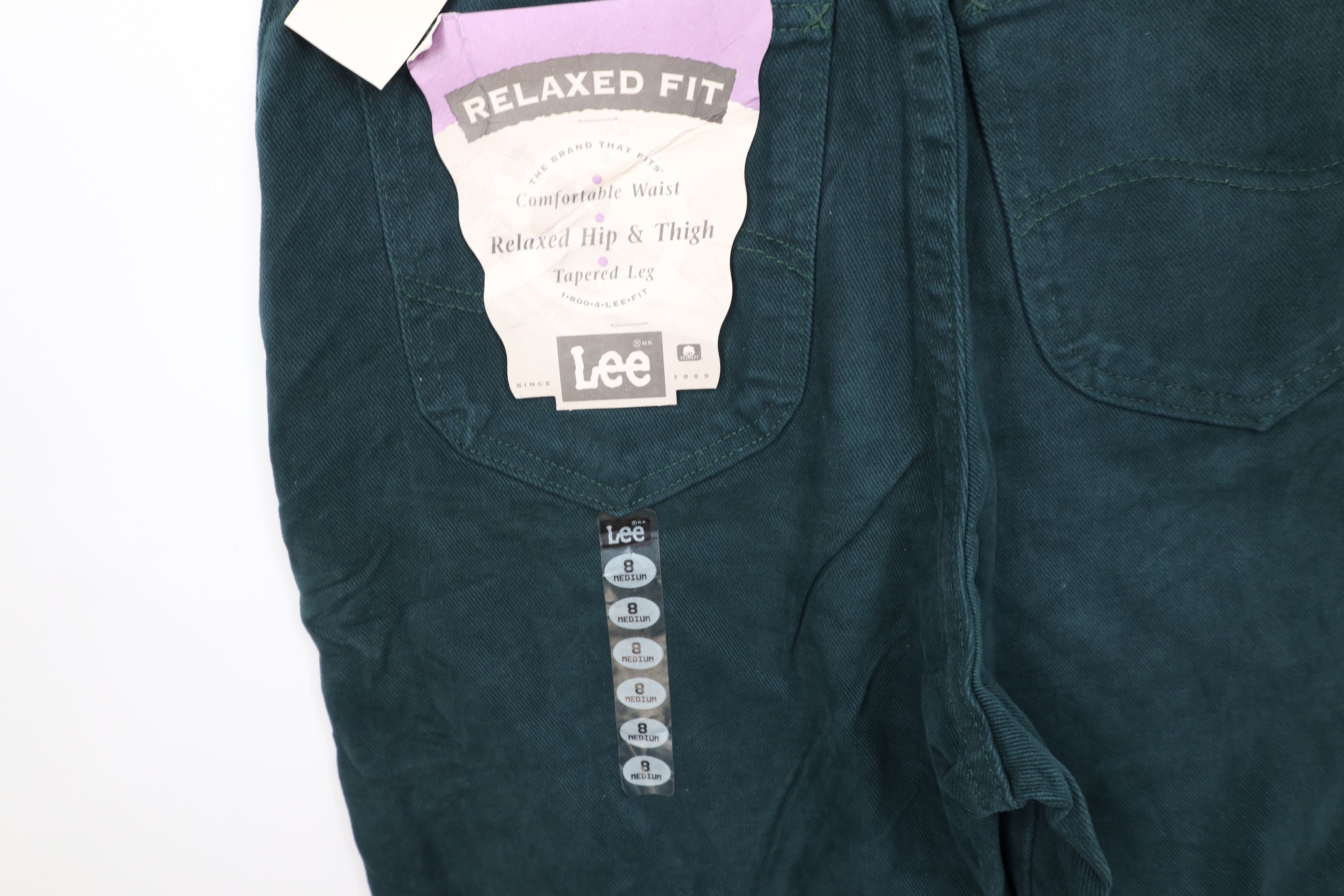 Lee Deadstock Vintage 90s Lee Tapered Leg Denim Jeans Green USA Size 30" / US 8 / IT 44 - 14 Thumbnail