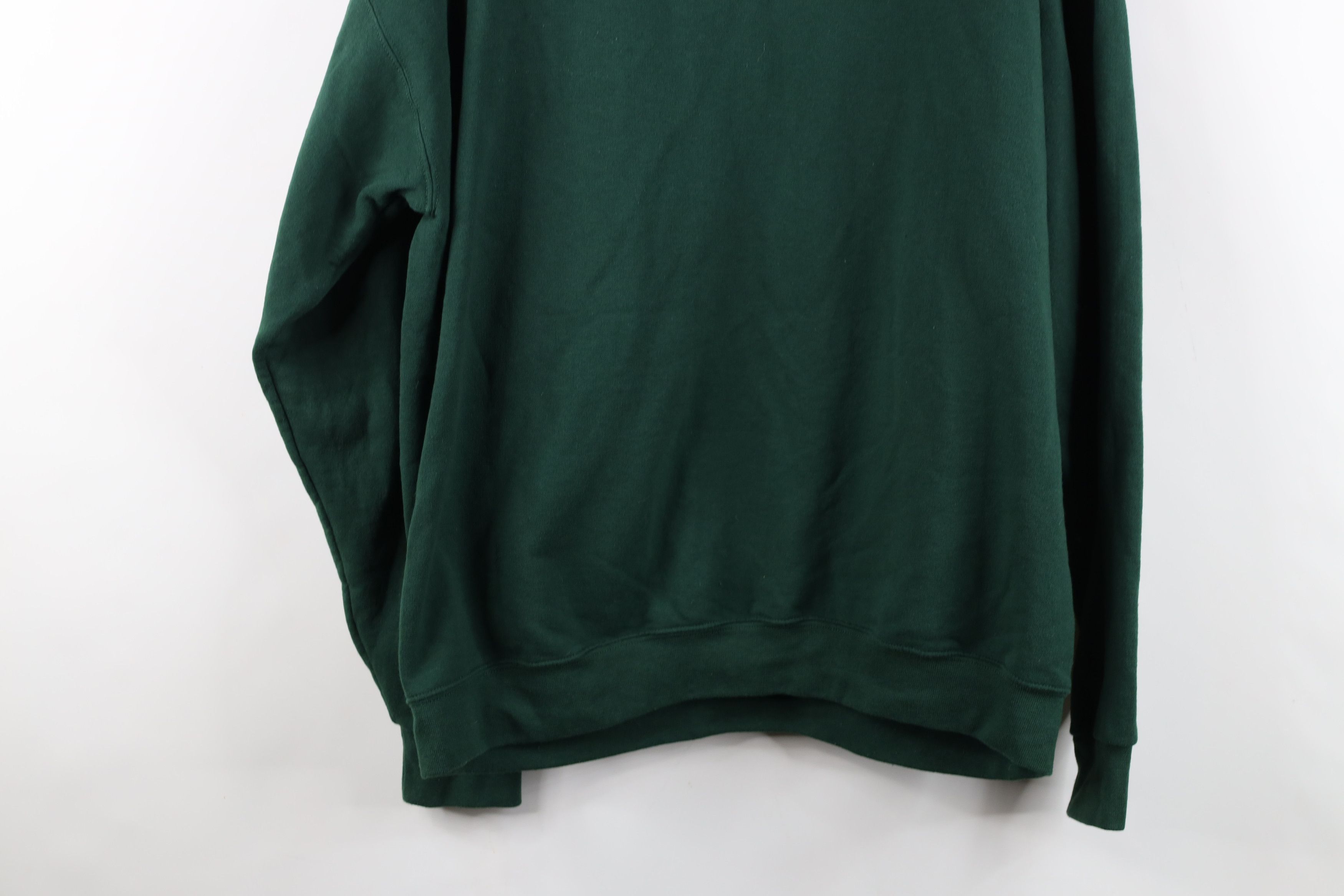 Vintage Vintage 90s Streetwear Blank Hoodie Sweatshirt Dark Green Size US XXL / EU 58 / 5 - 14 Thumbnail