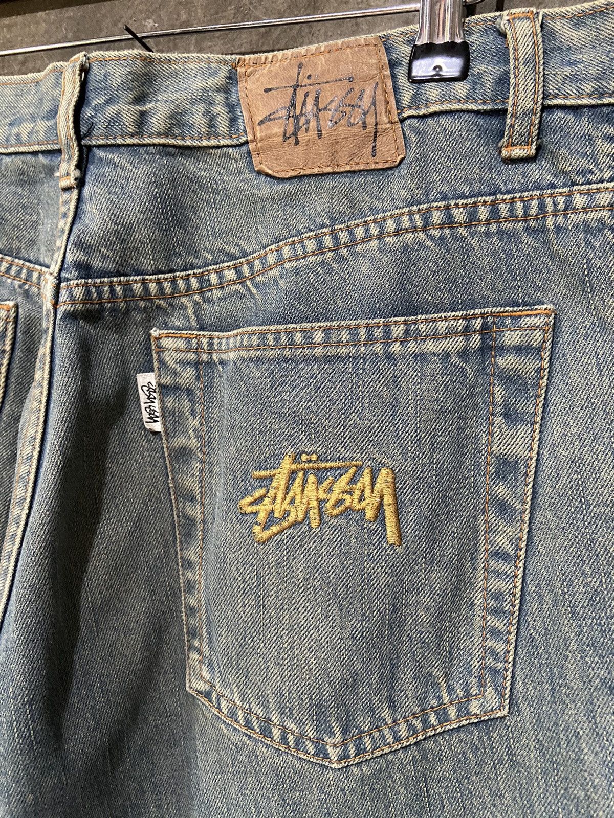 Stussy 📢SENDOFFER📢 Vintage Stussy Baggy Jeans Made In ITALY Size US 35 - 7 Thumbnail