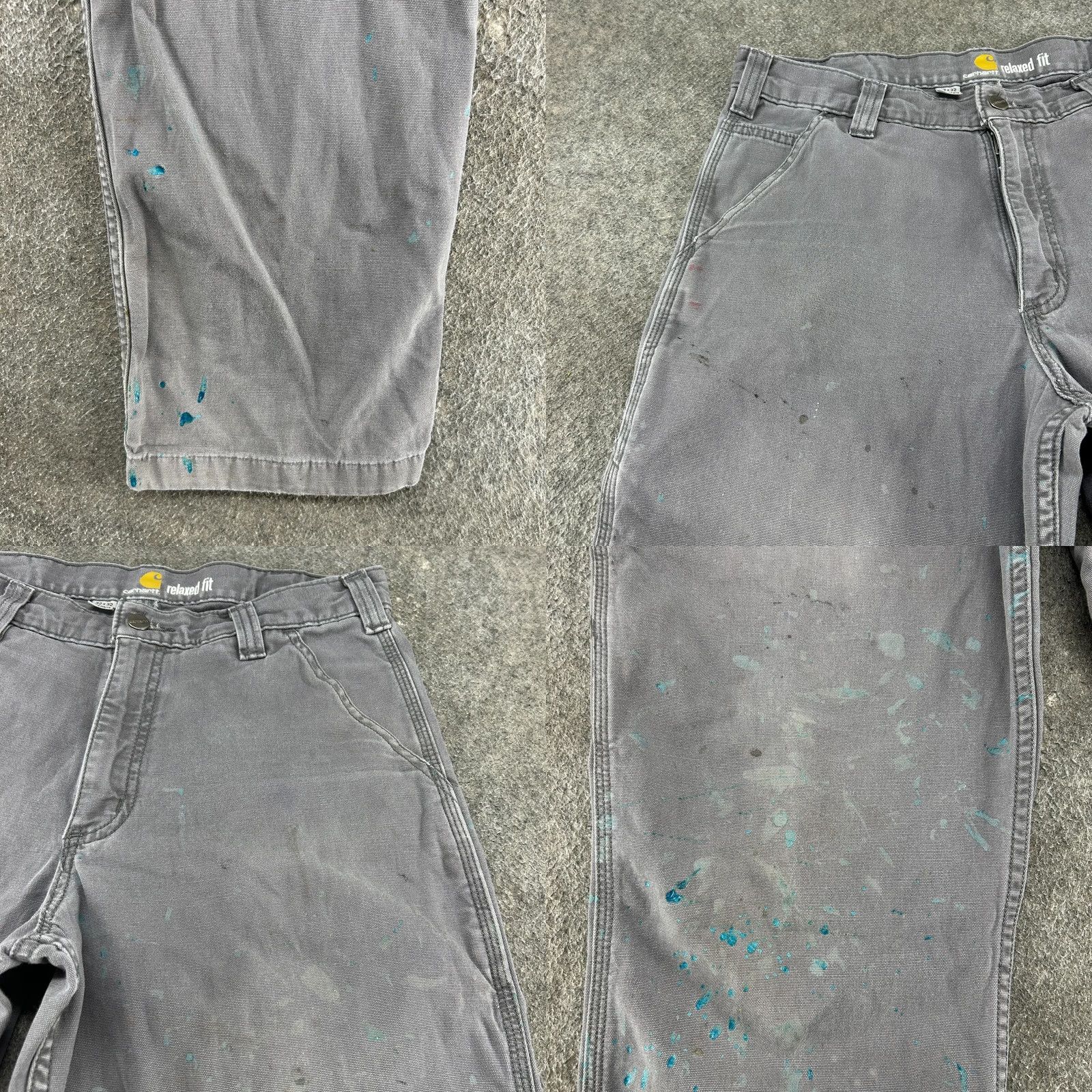 Carhartt VINTAGE Carhartt Pants Mens 32x32 Gray Carpenter Relaxed Rugged Flex Canvas Distressed Size US 32 / EU 48 - 8 Thumbnail