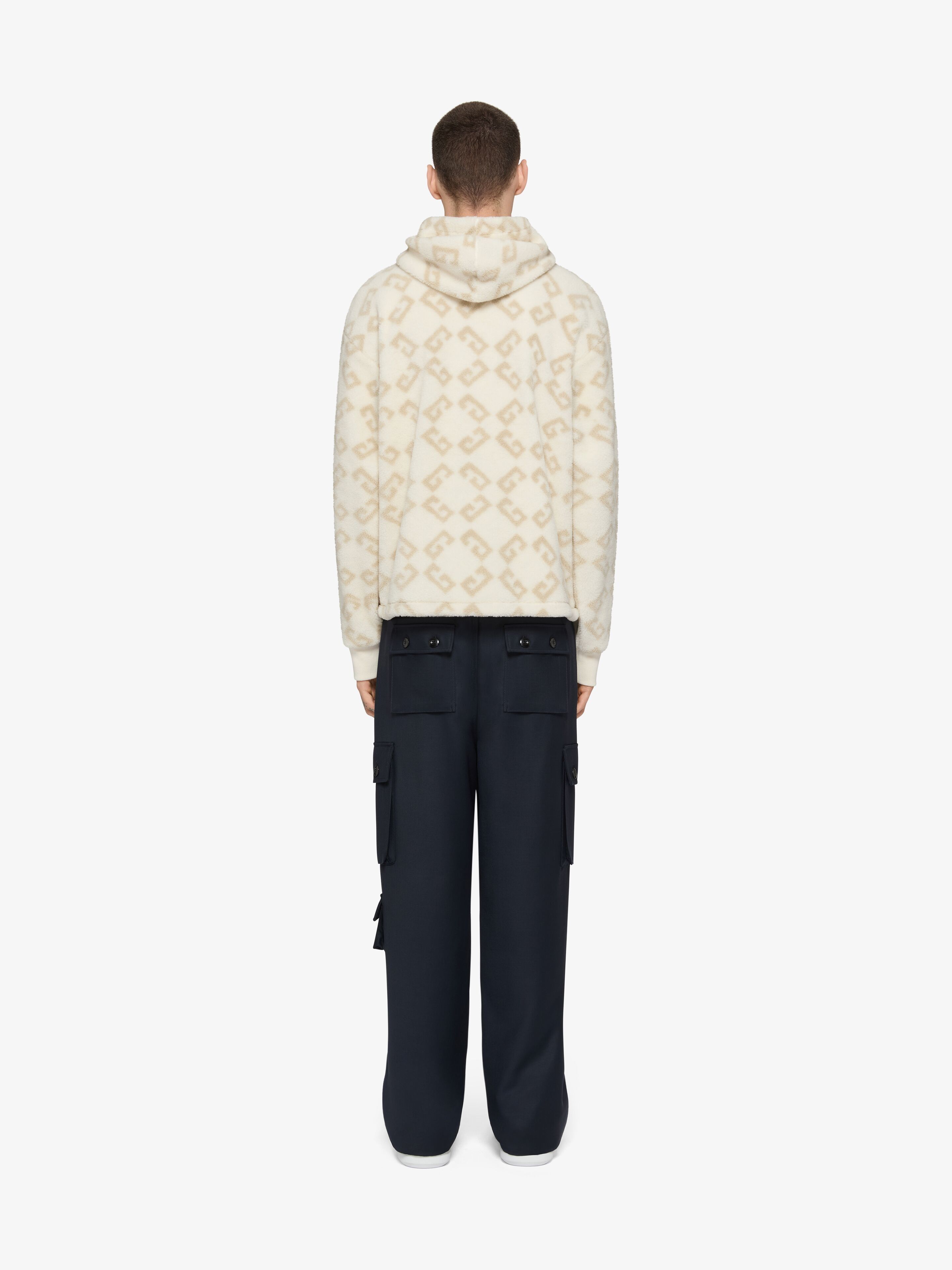 Givenchy o1w1db10326 Fleece Snaps Buttons Hoodie in Natural Size US XS / EU 42 / 0 - 3 Thumbnail