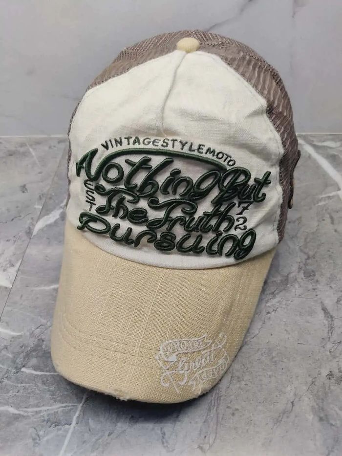 Japanese Brand Vintage Style Moto Distressed Cap Hat Size ONE SIZE - 1 Thumbnail