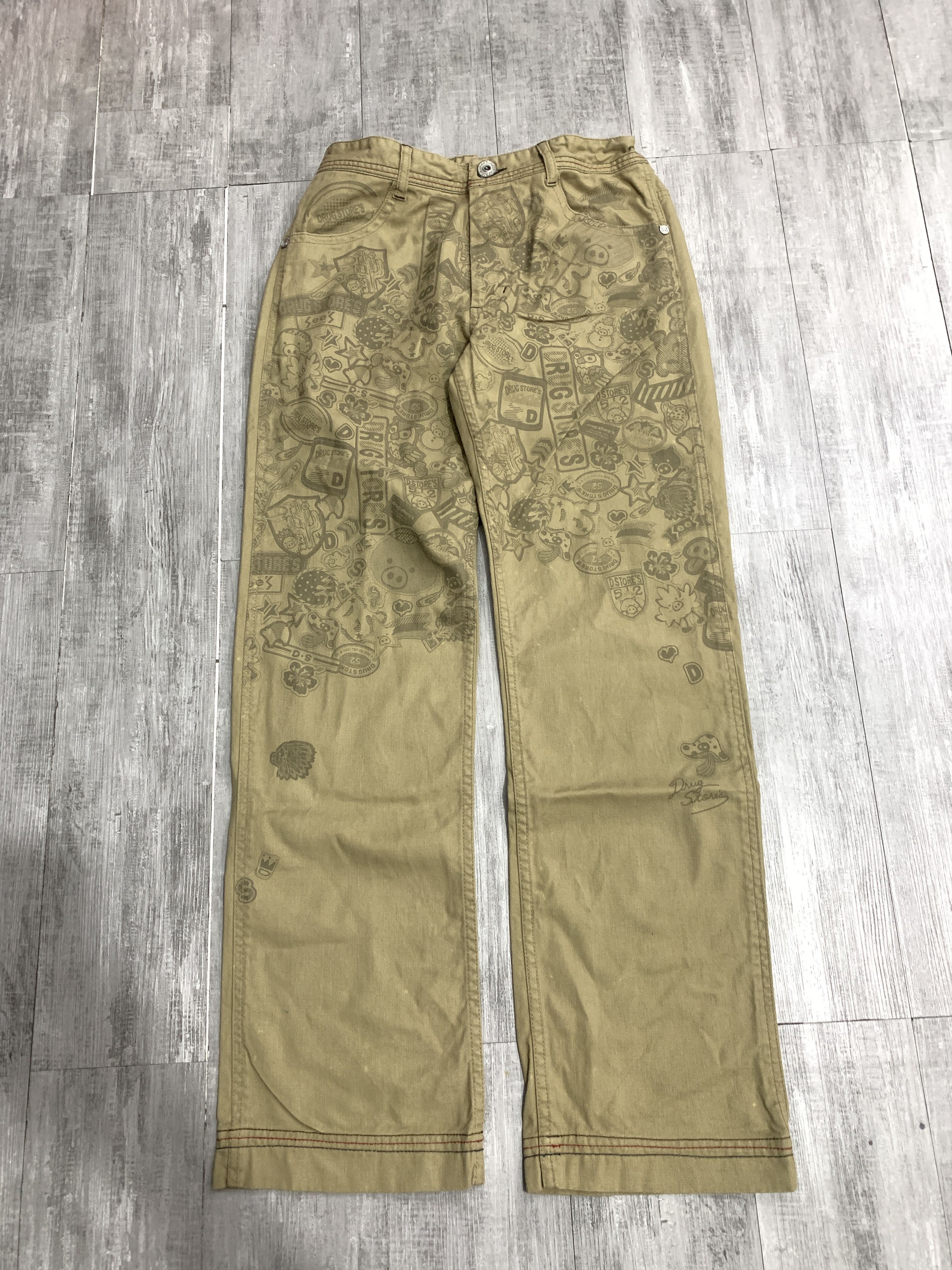 image of Hysteric Glamour Y2K Drug Store's Printed Denim Jeans Pants, Men's (Size 30)