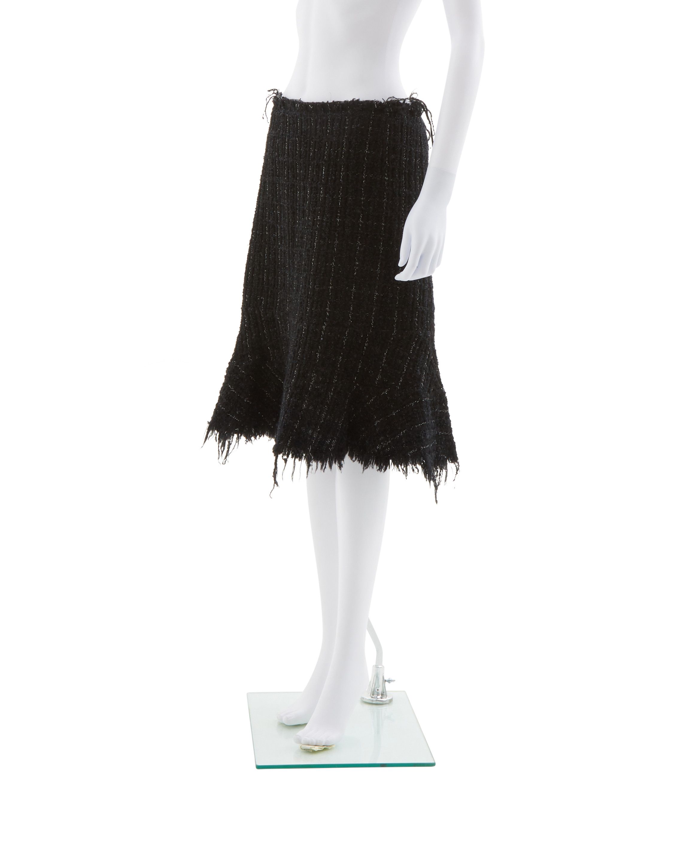 Junya Watanabe F/W 2003 black fringe tweed jacket & skirt set Size M / US 6-8 / IT 42-44 - 5 Thumbnail