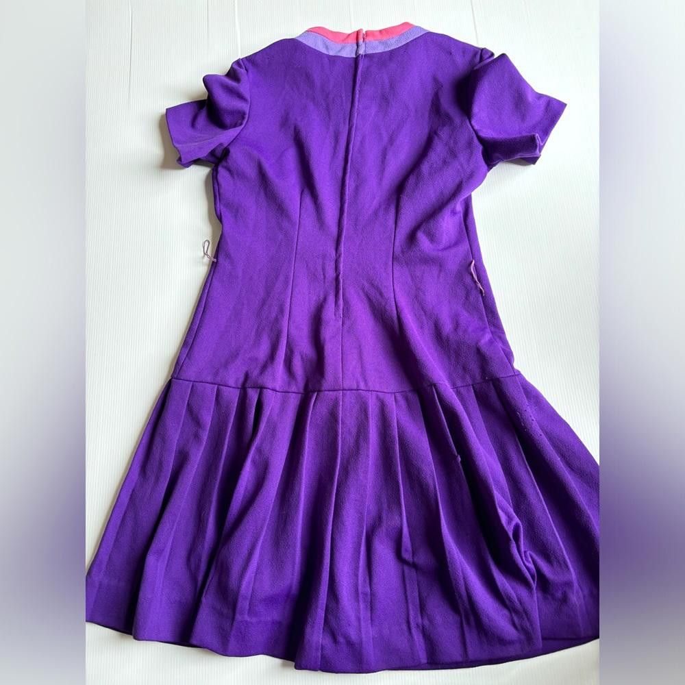 Designer Vintage purple pleated dress Size M / US 6-8 / IT 42-44 - 2 Thumbnail