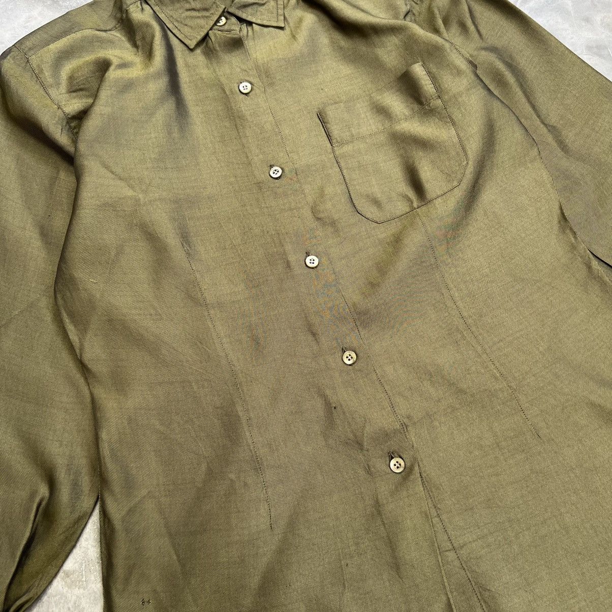 Celine 1990s Celine Silk Long Sleeve Button up Shirt Size L / US 10 / IT 46 - 3 Thumbnail