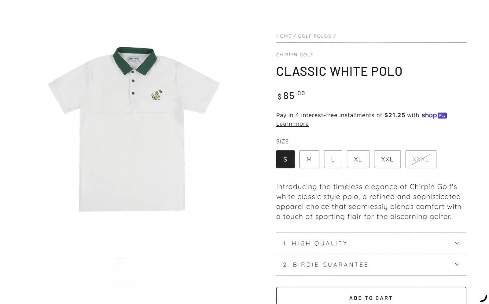 Other Chirpin Golf "The Birds are Chirpin" Polo Shirt NWT L Size US L / EU 52-54 / 3 - 8 Thumbnail